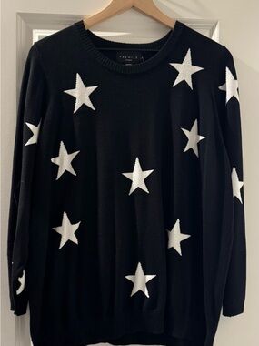 Premise Black Ribbed Knit Top for Woman